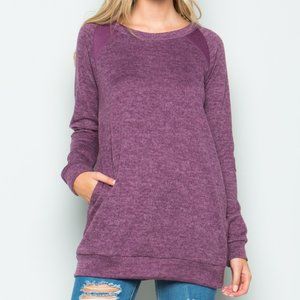 Brushed Knit Long Sleeve Top